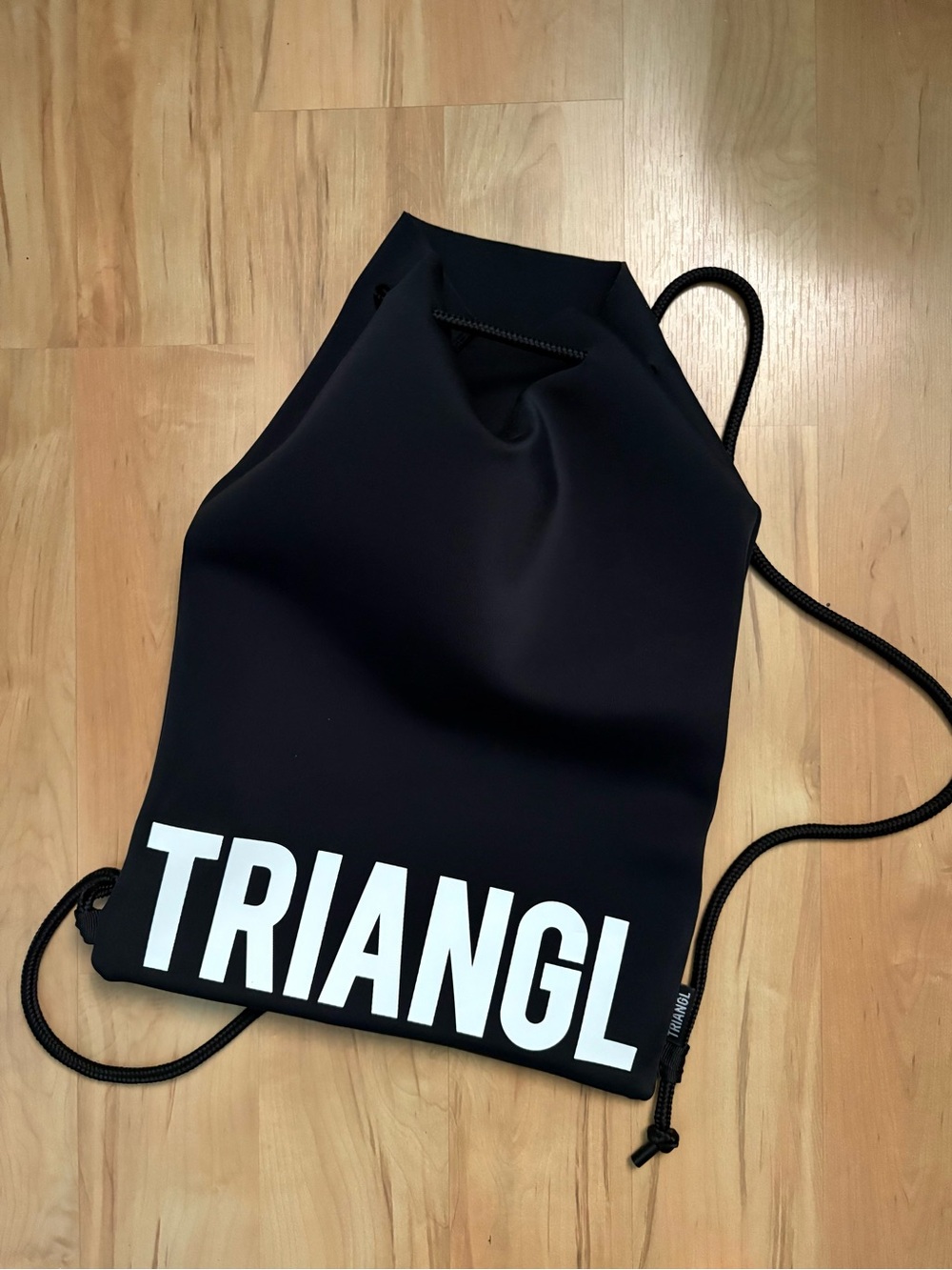 triangl swimwear Black and White Drawstring Logo Neoprene Bag